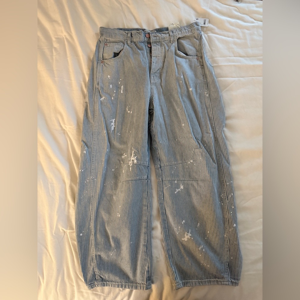 We The Free- Free People stripped barrel jeans